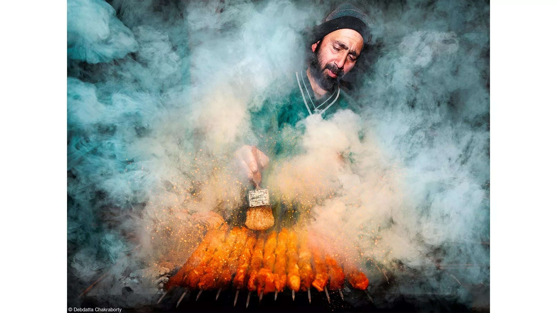 street food vendor cooking