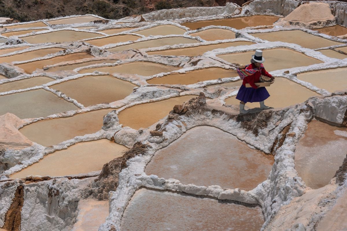 Salt harvesting in Peru