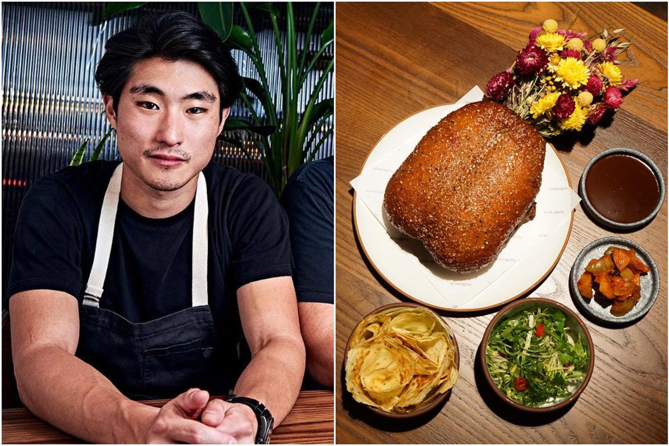 Chef Jeff Kim and a dish at Nudibranch.