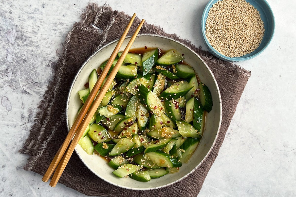 Smashed cucumber salad.