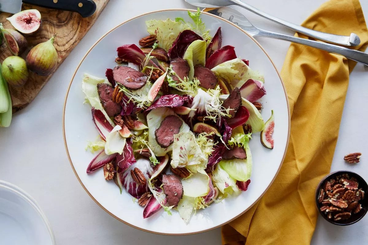 Peppered venison salad.