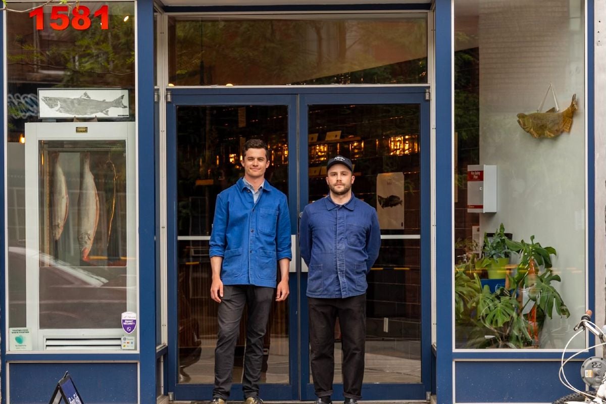 Jon Klip and Matt Taylor outside Affinity Fish.