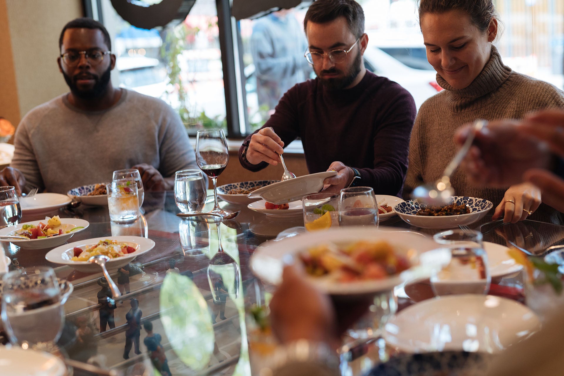 People eating at a table