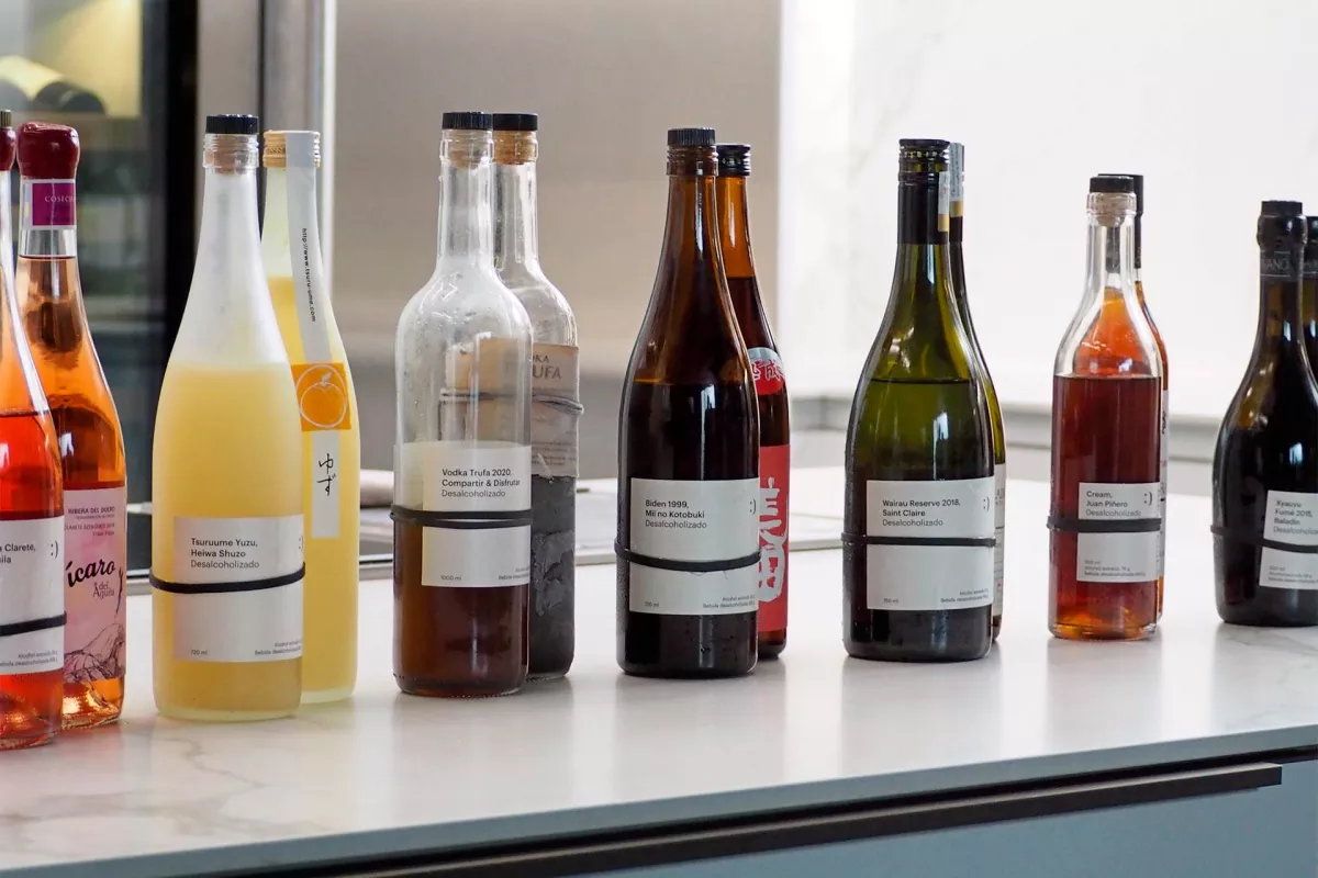 A selection of wine bottles.