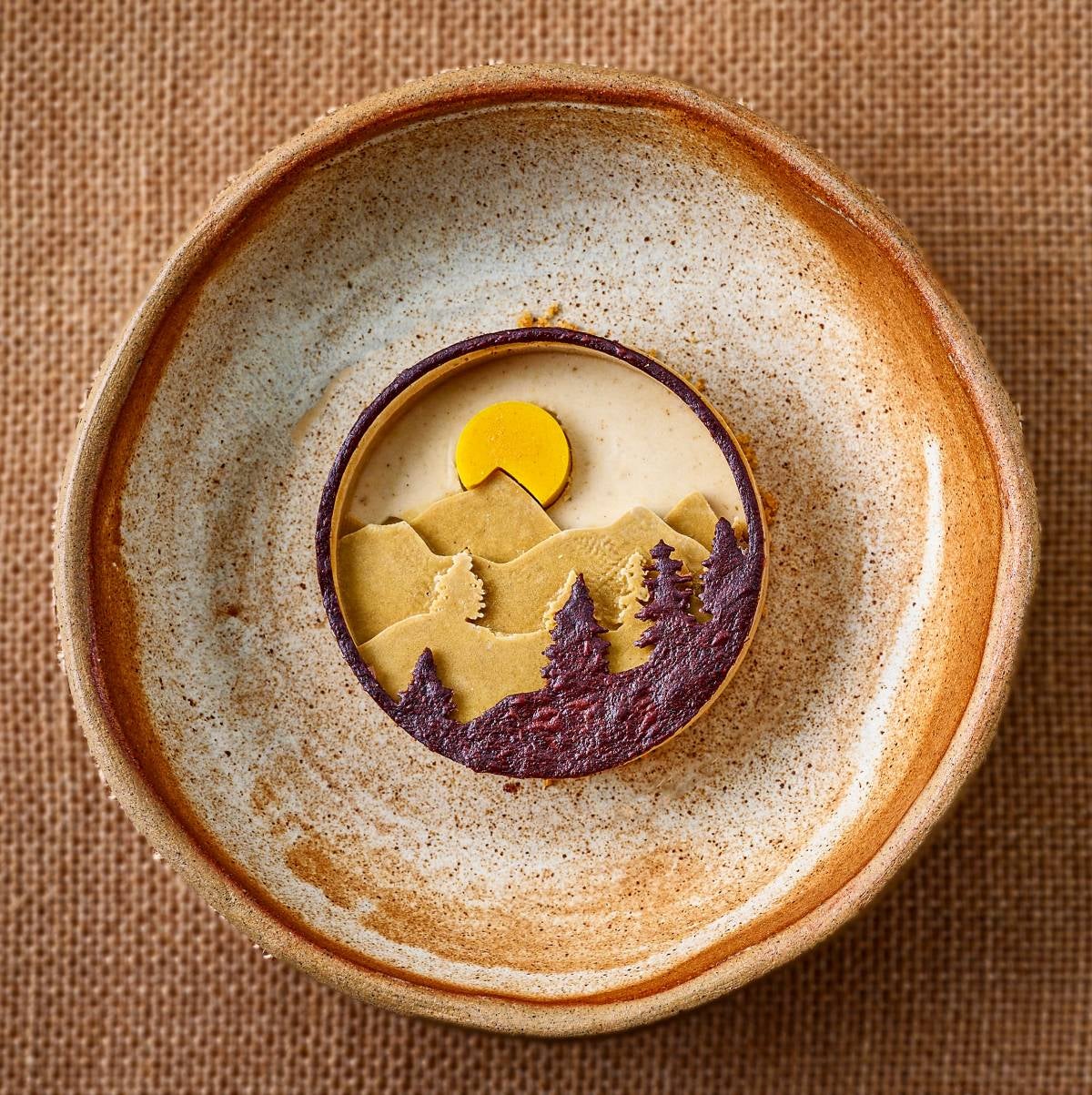 Forest landscape ice cream at Alice restaurant in Ottawa.