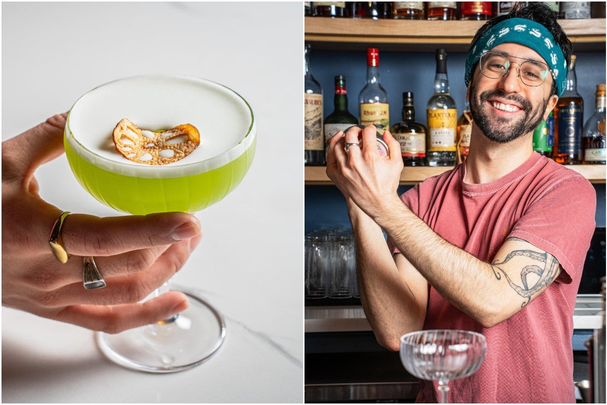 Empress and the Pea non-alcoholic cocktail and Steve Martin.