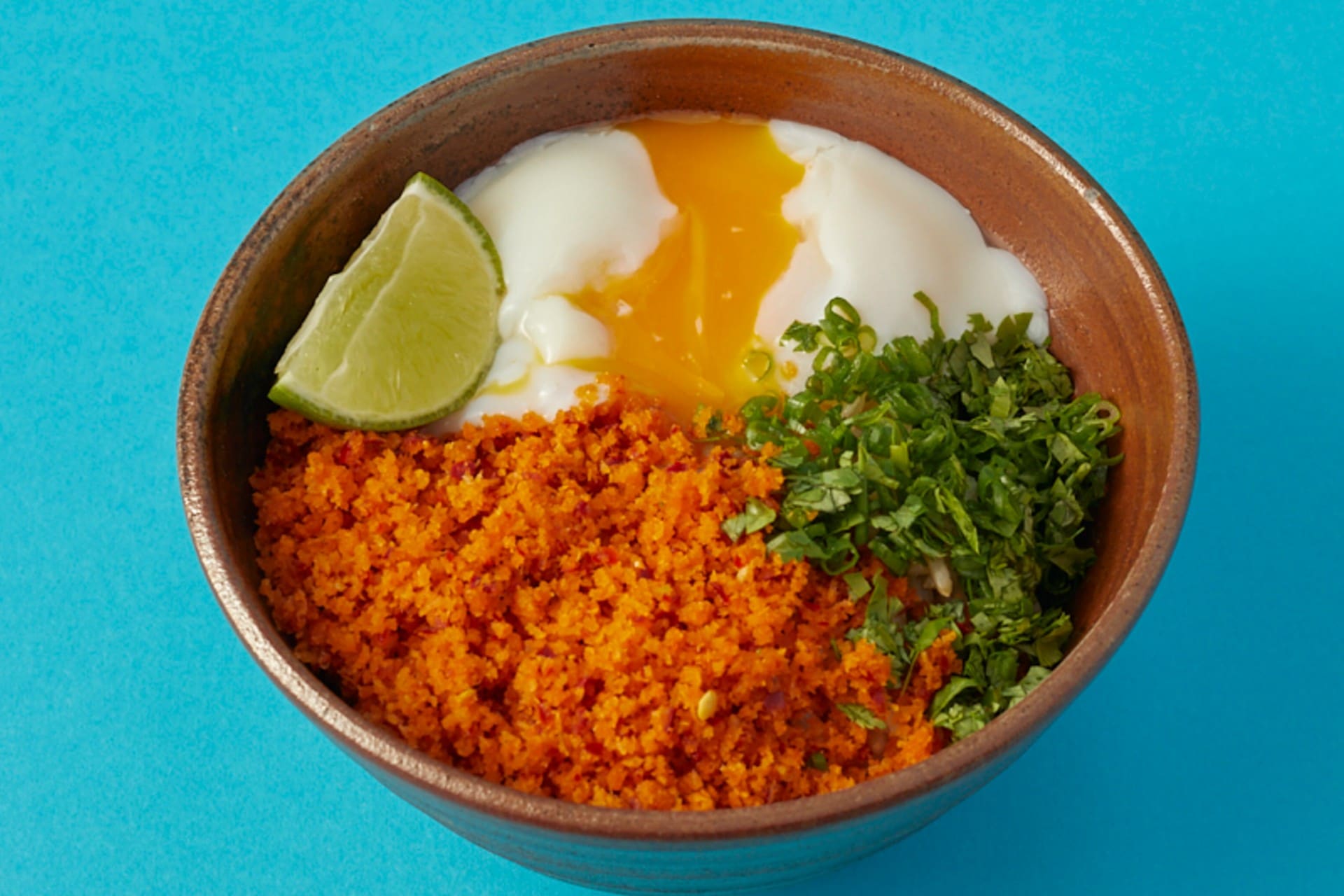 Boiled Rice, Onsen Egg and Green Chili Chutney