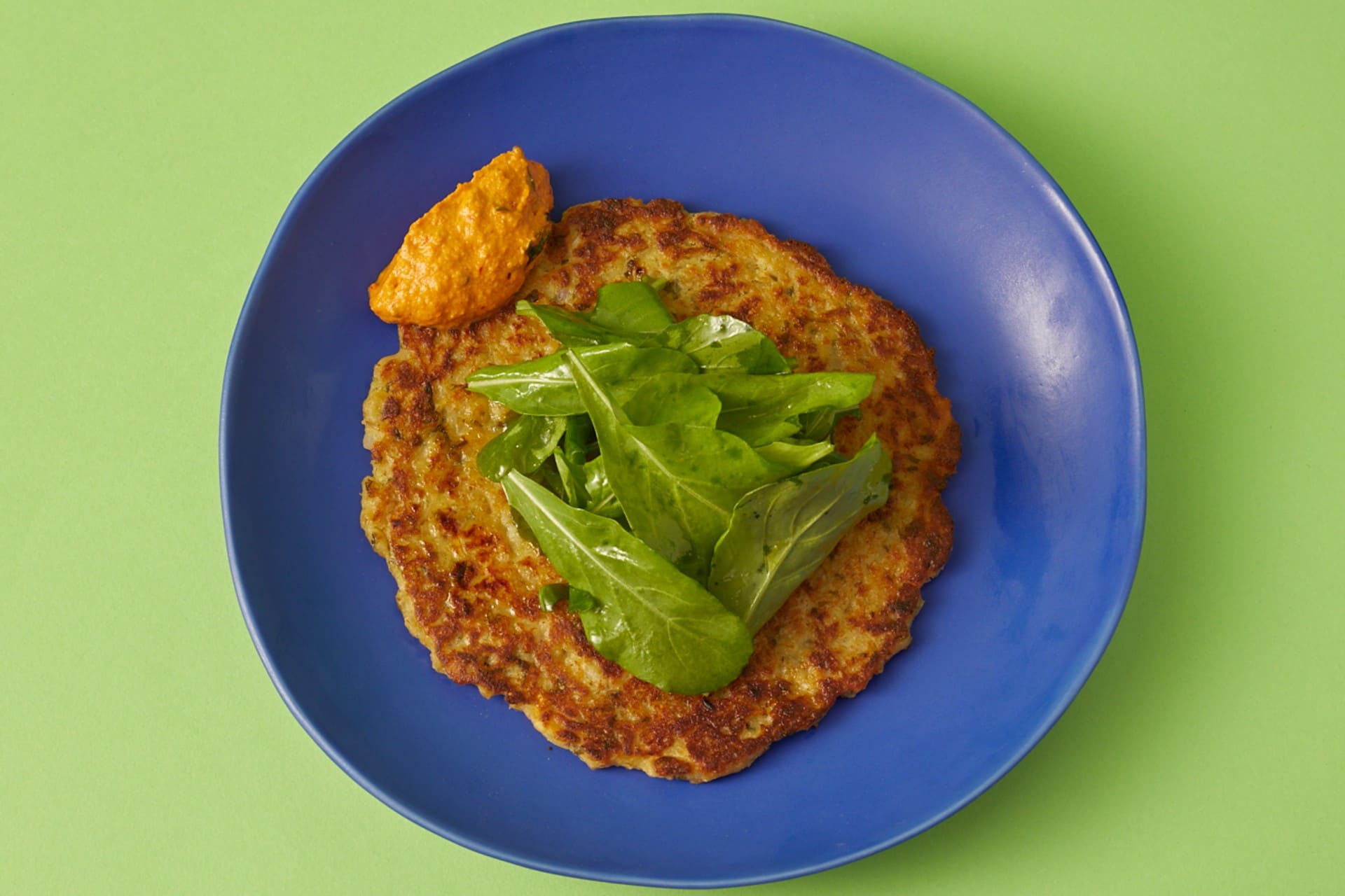 Oats Chilla, Fresh Salad, Peanut Chutney