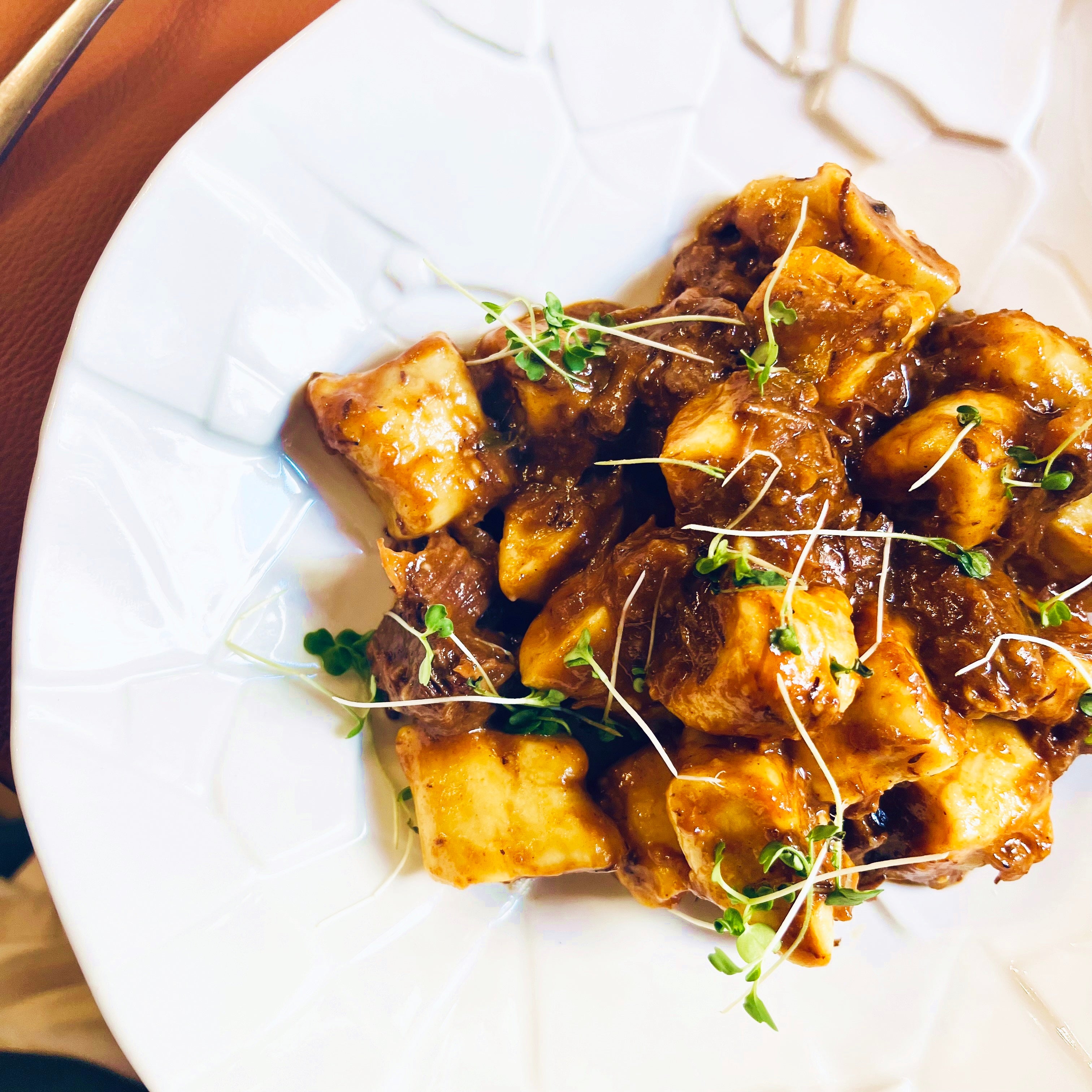 Gnocchi with goulash.