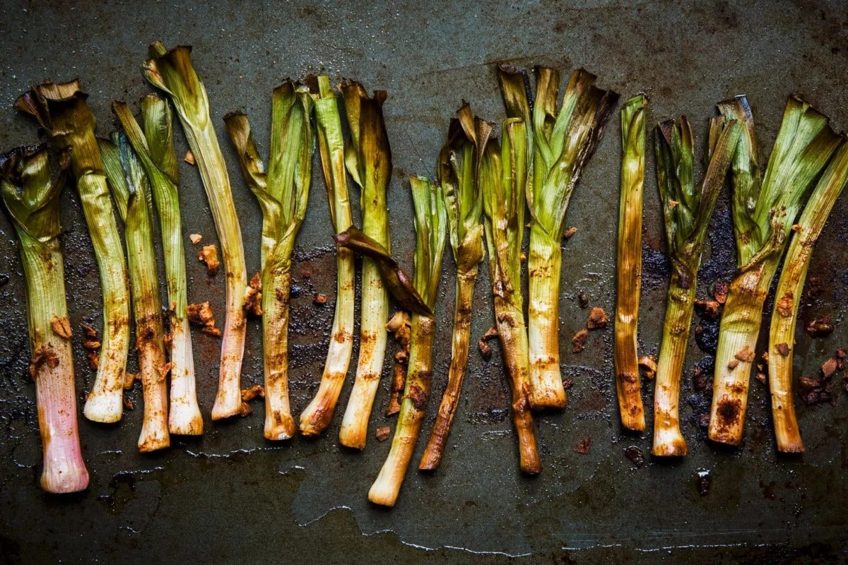 Charred leeks