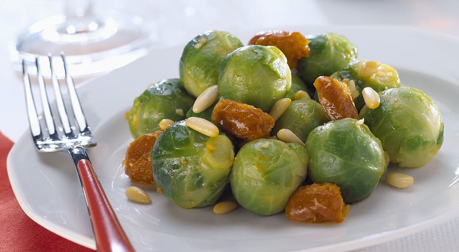Brussels Sprouts with Dates and Pine Nuts