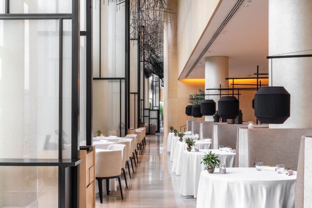Interior of the restaurant Embassy Room at Park Hyatt in Bangkok