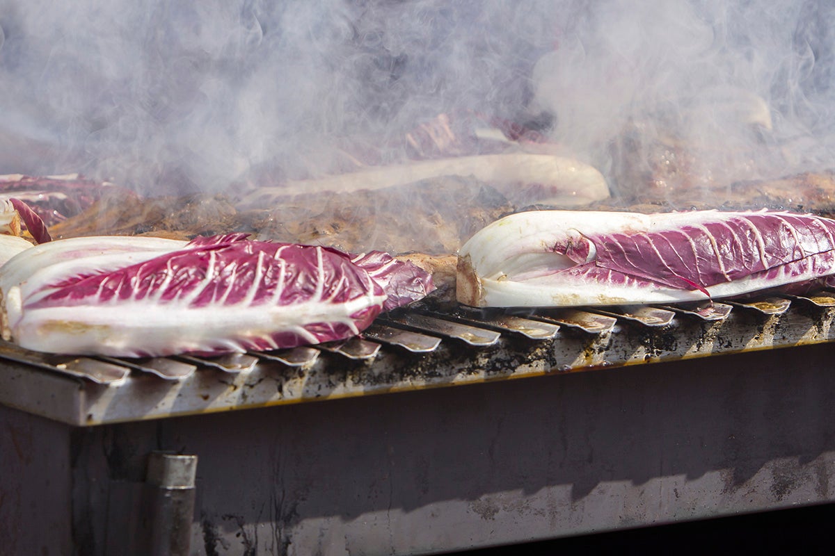 Radicchio on the barbecue.