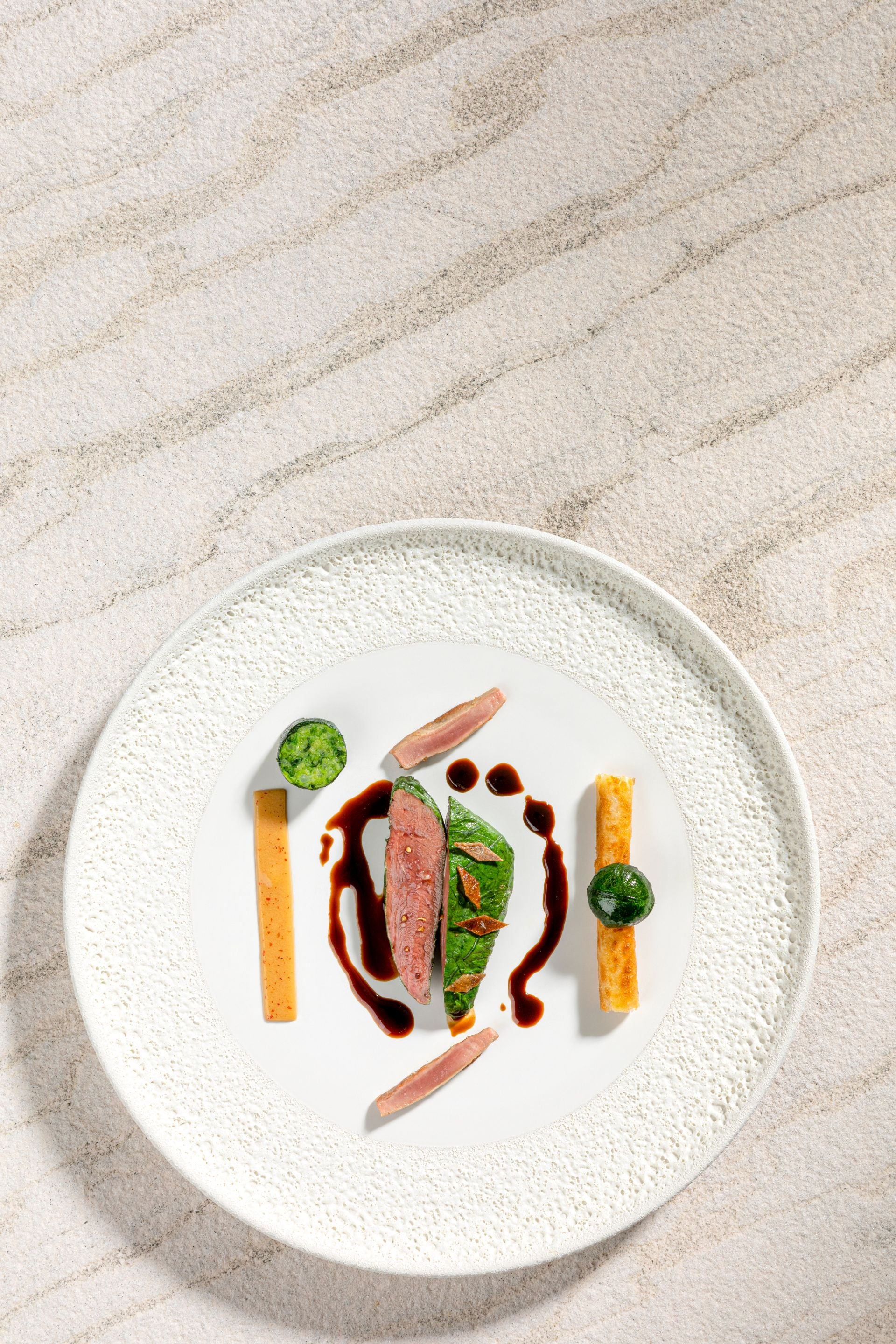 A minimalist fine dining dish from Schanz