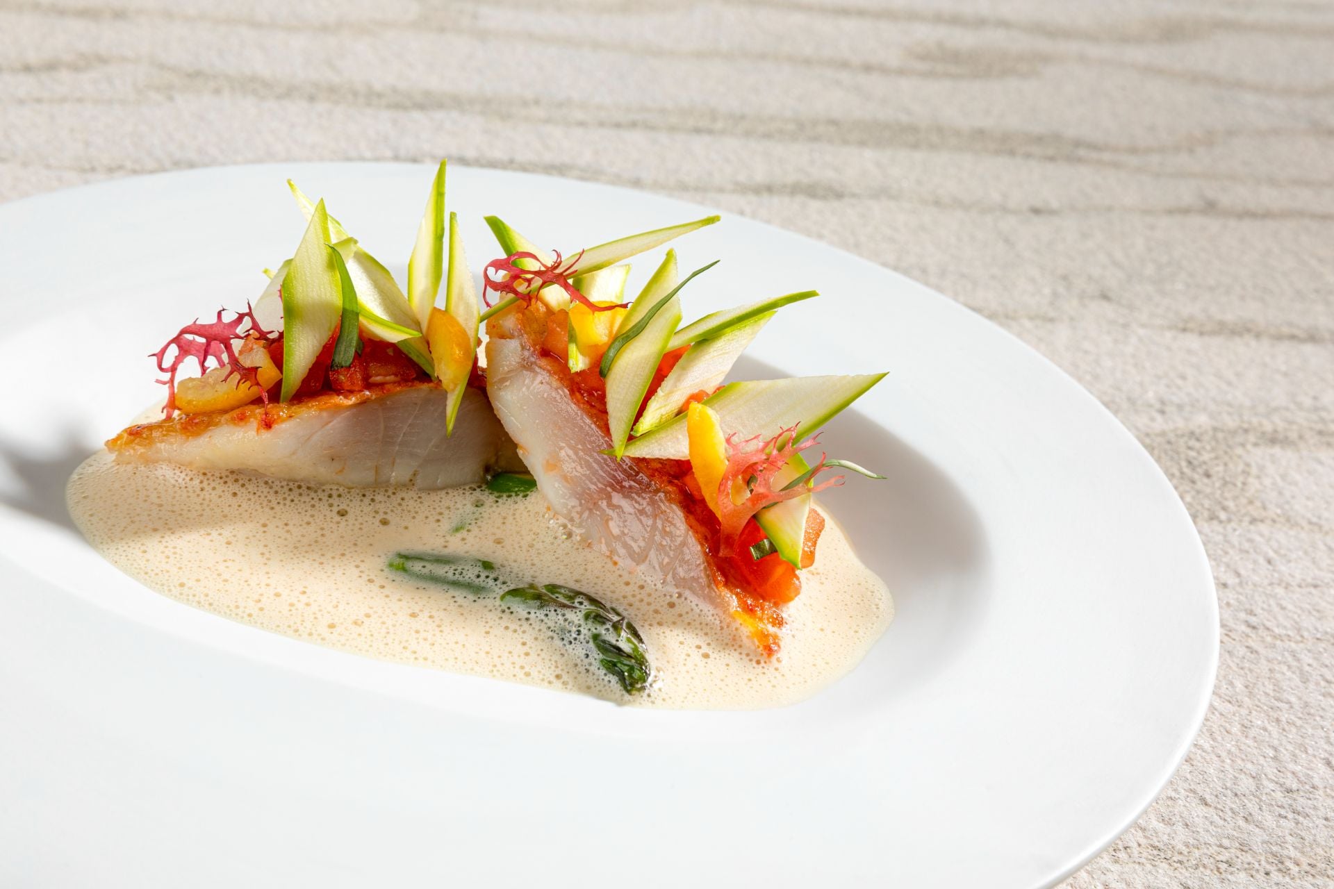 A close up of a fine dining dish from Schanz restaurant