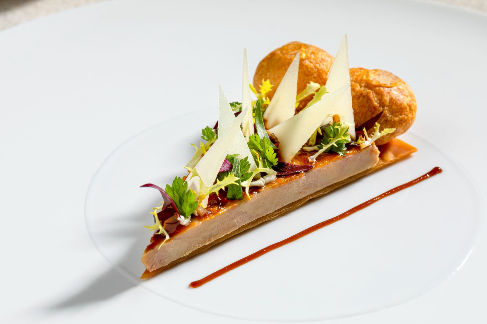 A close up of a fine dining dish from Schanz restaurant