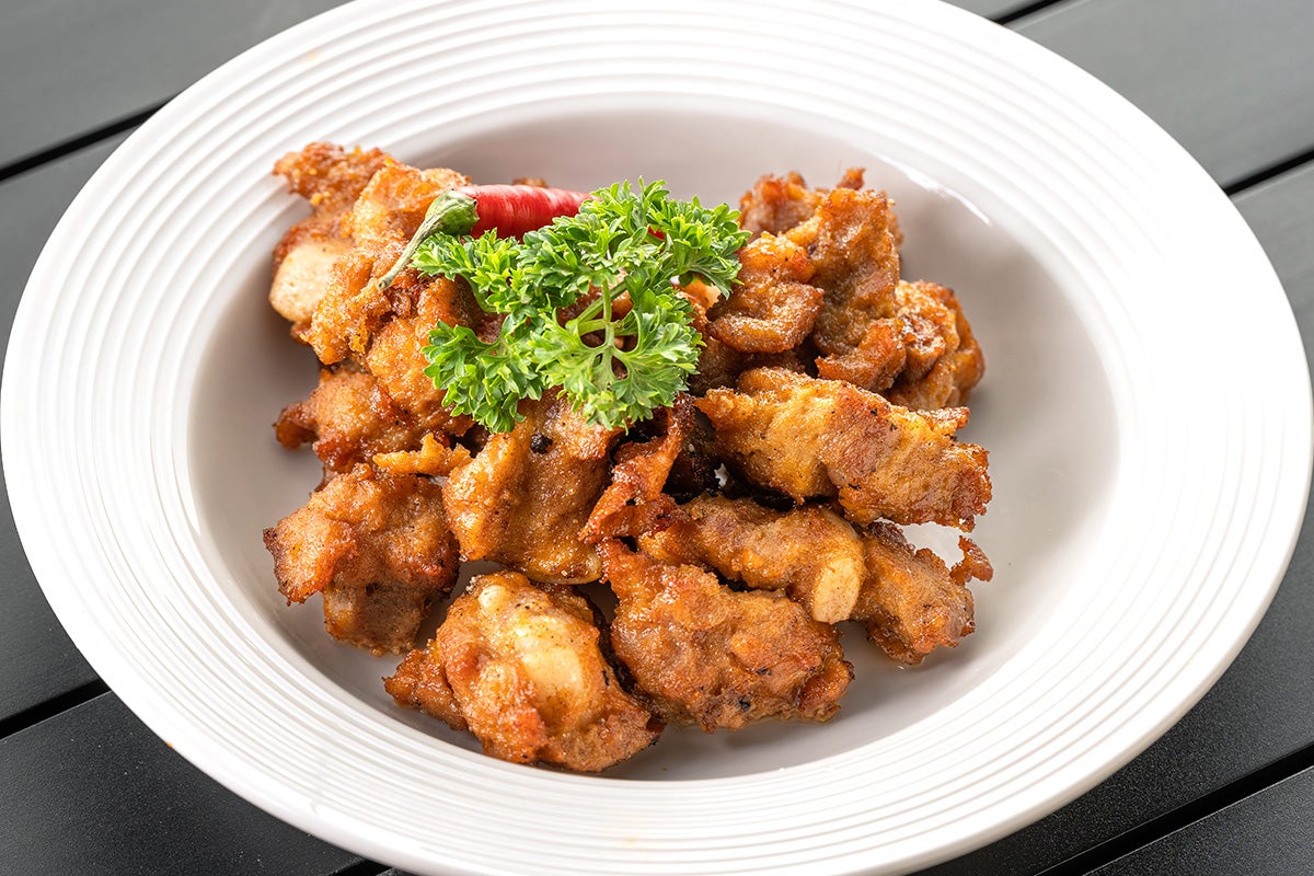 Stir-fried chicken gizzards.