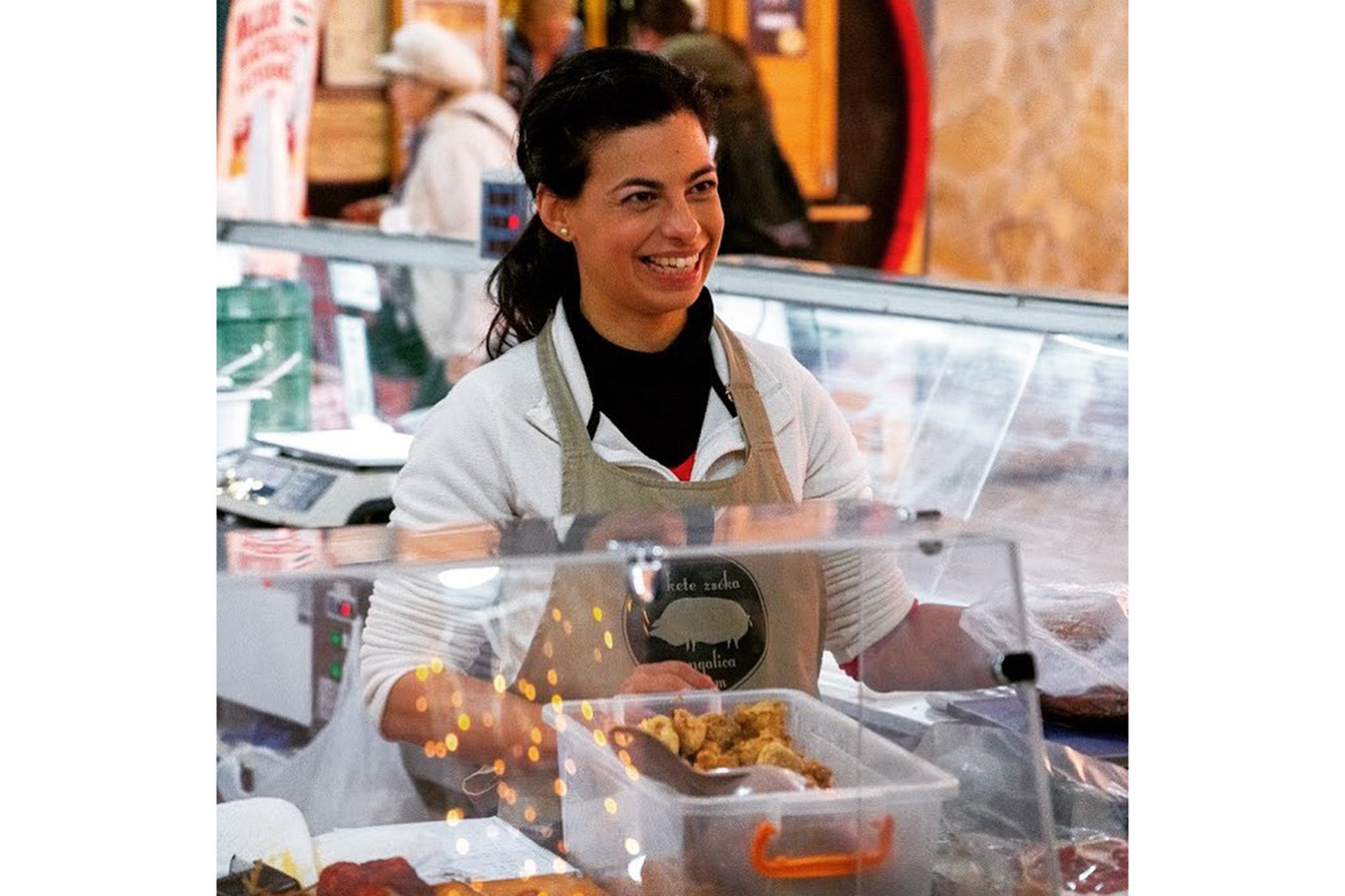 Zsoka Fekete at the local market