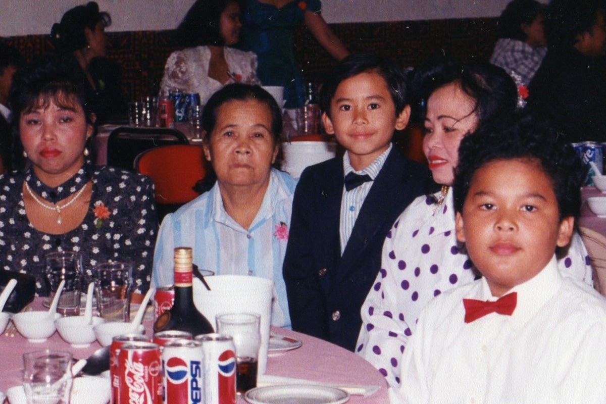 Young Chanthy Yen and his grandmother.