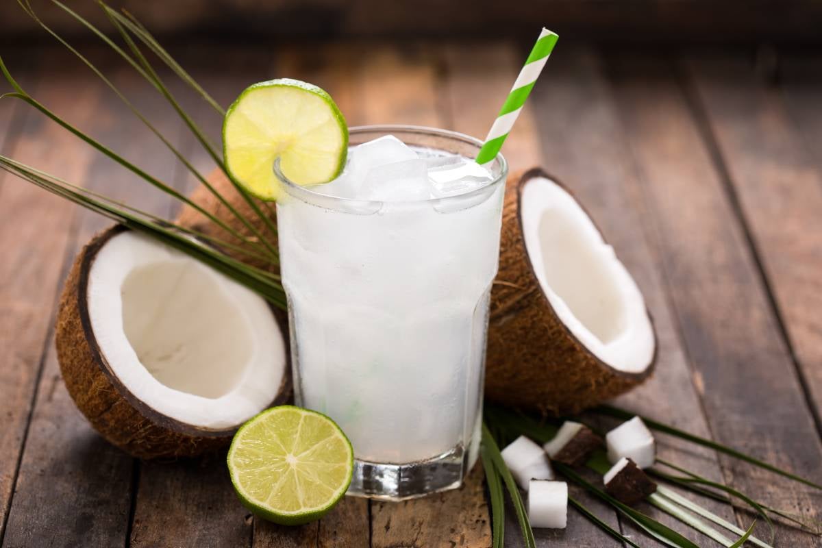 Rum and coconut water is a perfect mix if you're looking for a drink that's easy to make