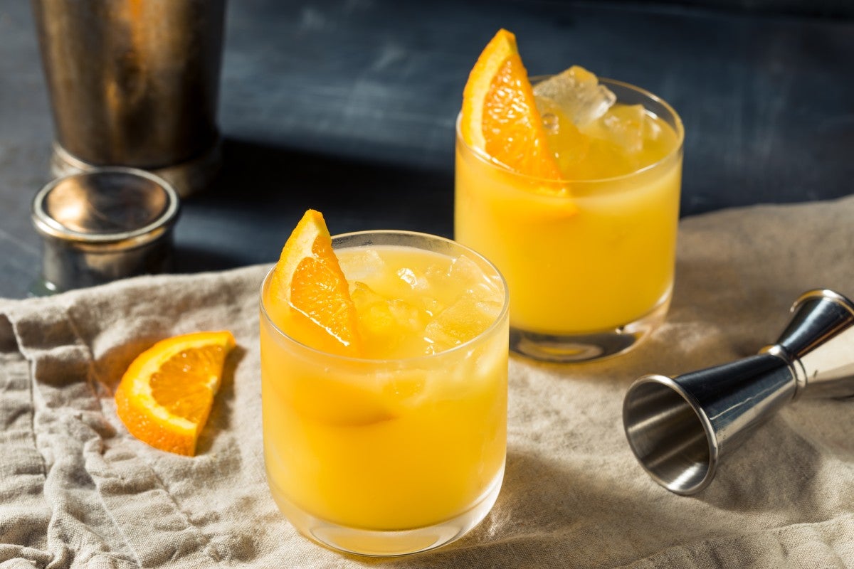 Refreshing drink made mixing rum with orange juice