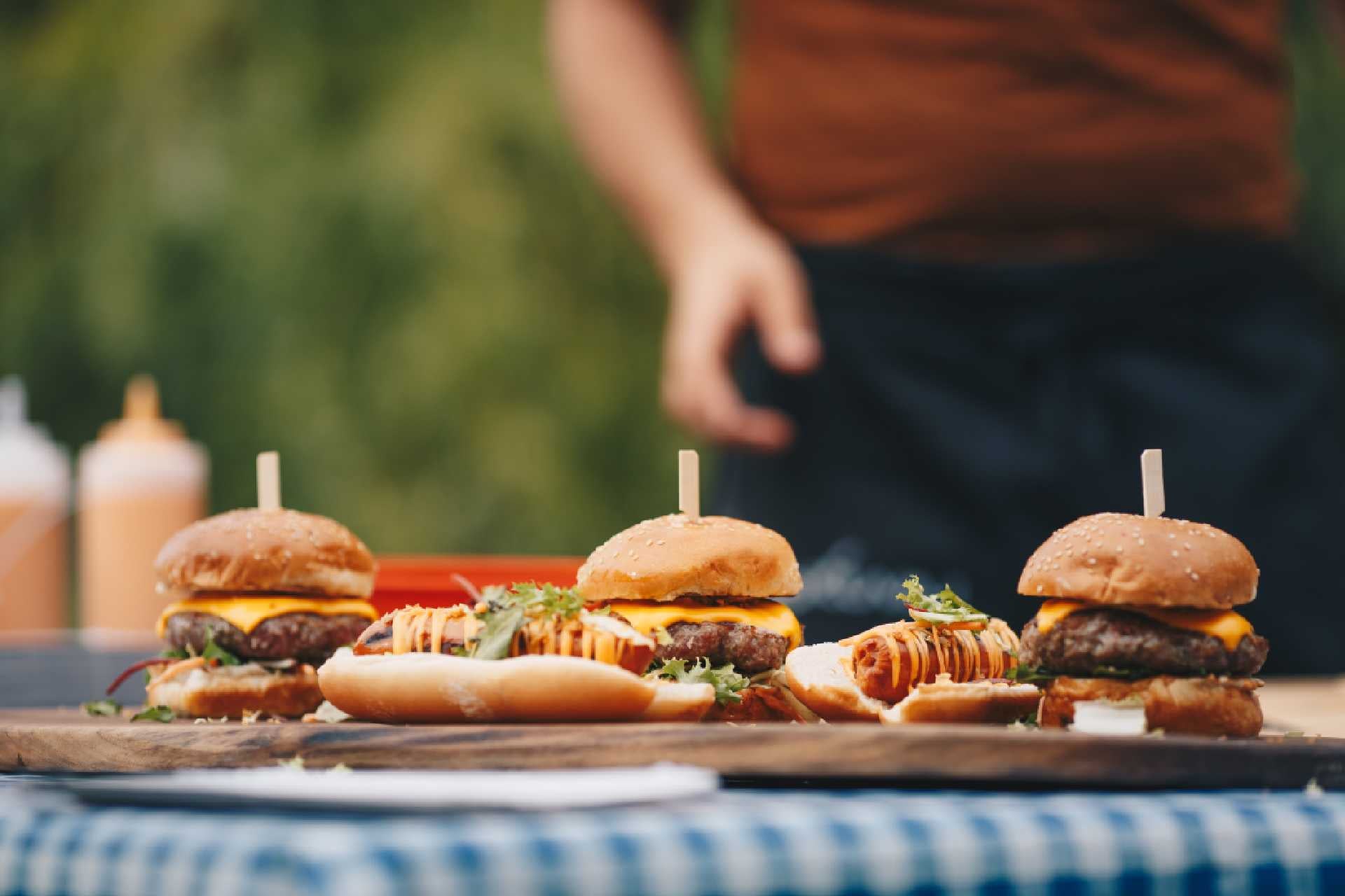 charcuterie board burgers