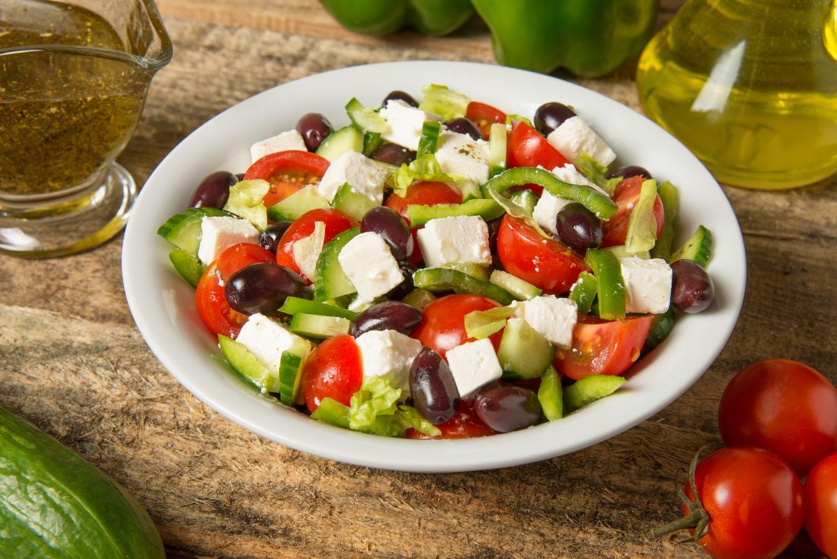 The Horiatiki salad is a classic dish in Greek cuisine better known as greek salad