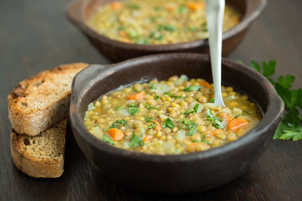 A bowl of warm Lentil soup