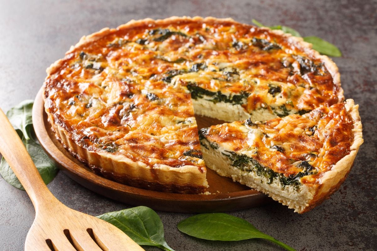Spinach quiche is a perfect dish for a vegetarian dinner