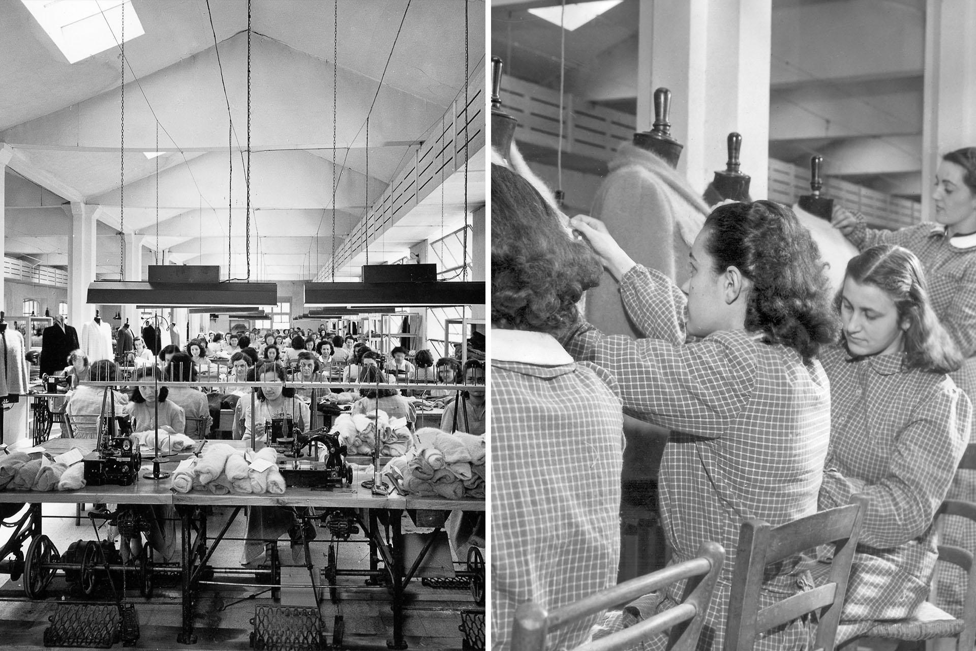 textile workers in Luisa Spagnoli clothes factory
