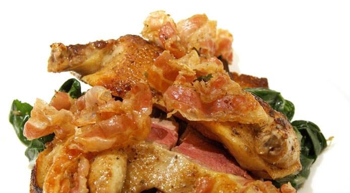 Pigeon on Bruschetta