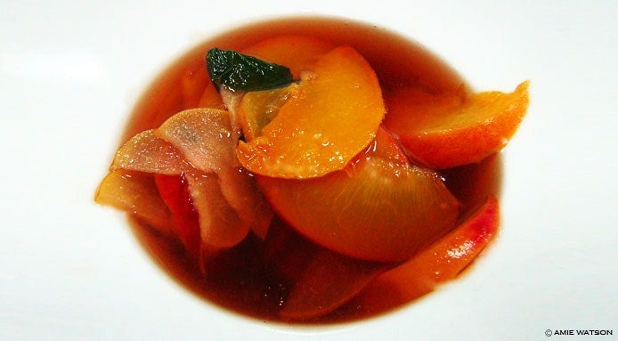 Brandy and Maple Syrup Infused Peaches