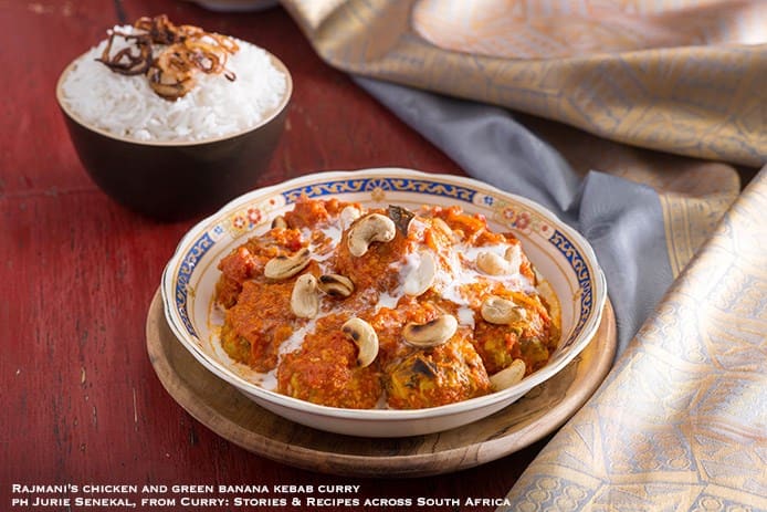 Rajmani chicken and green banana kebab curry