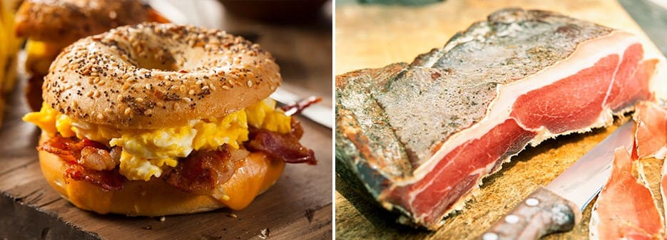 Bagel with Bacon and Eggs | Raw Speck