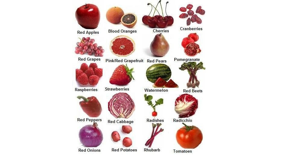 red fruit and vegetables