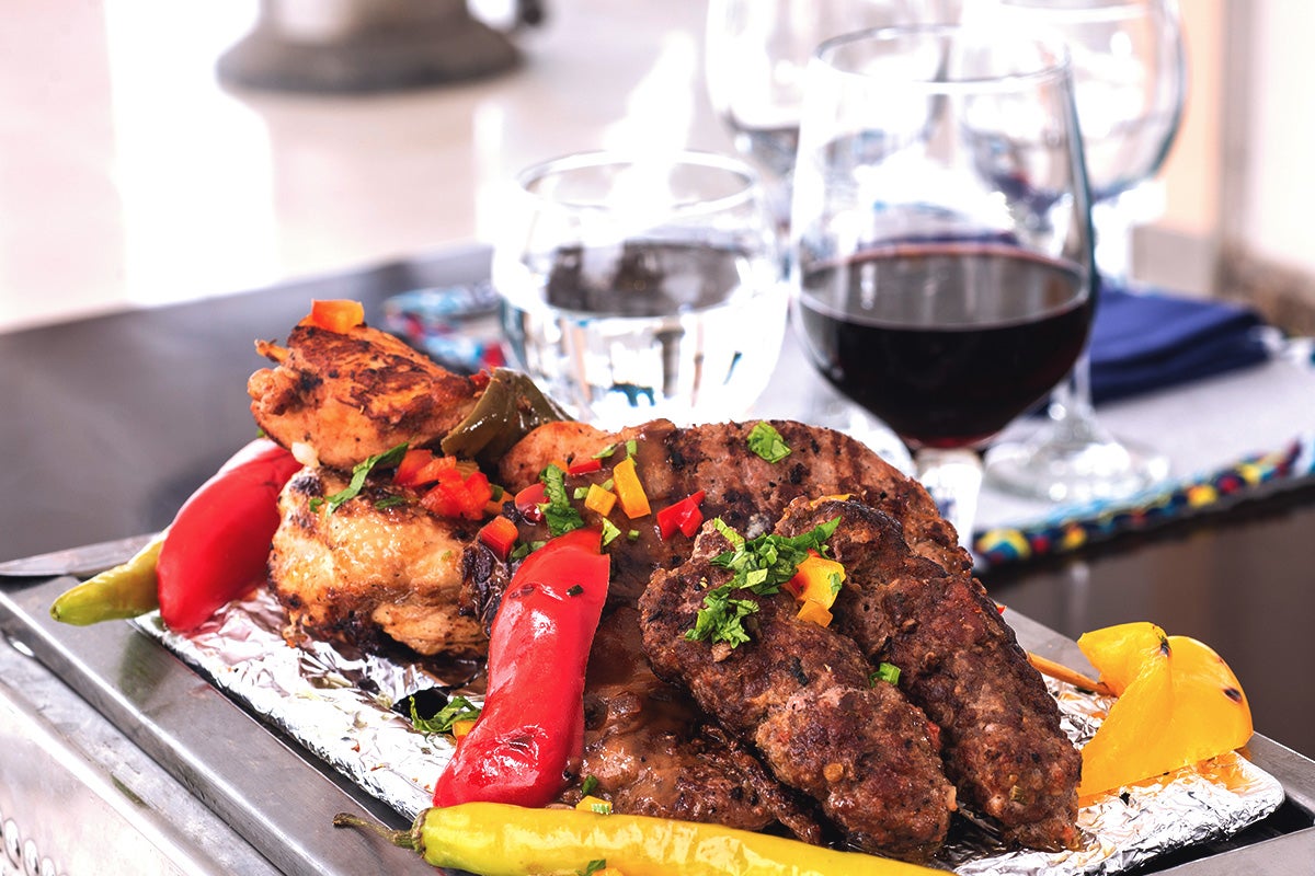 Barbecue and red wine