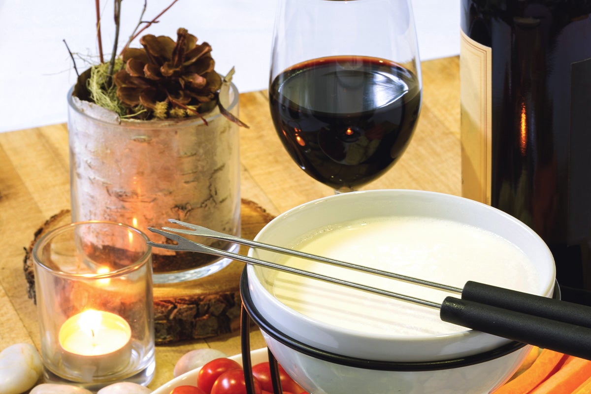 Red wine and cheese fondue