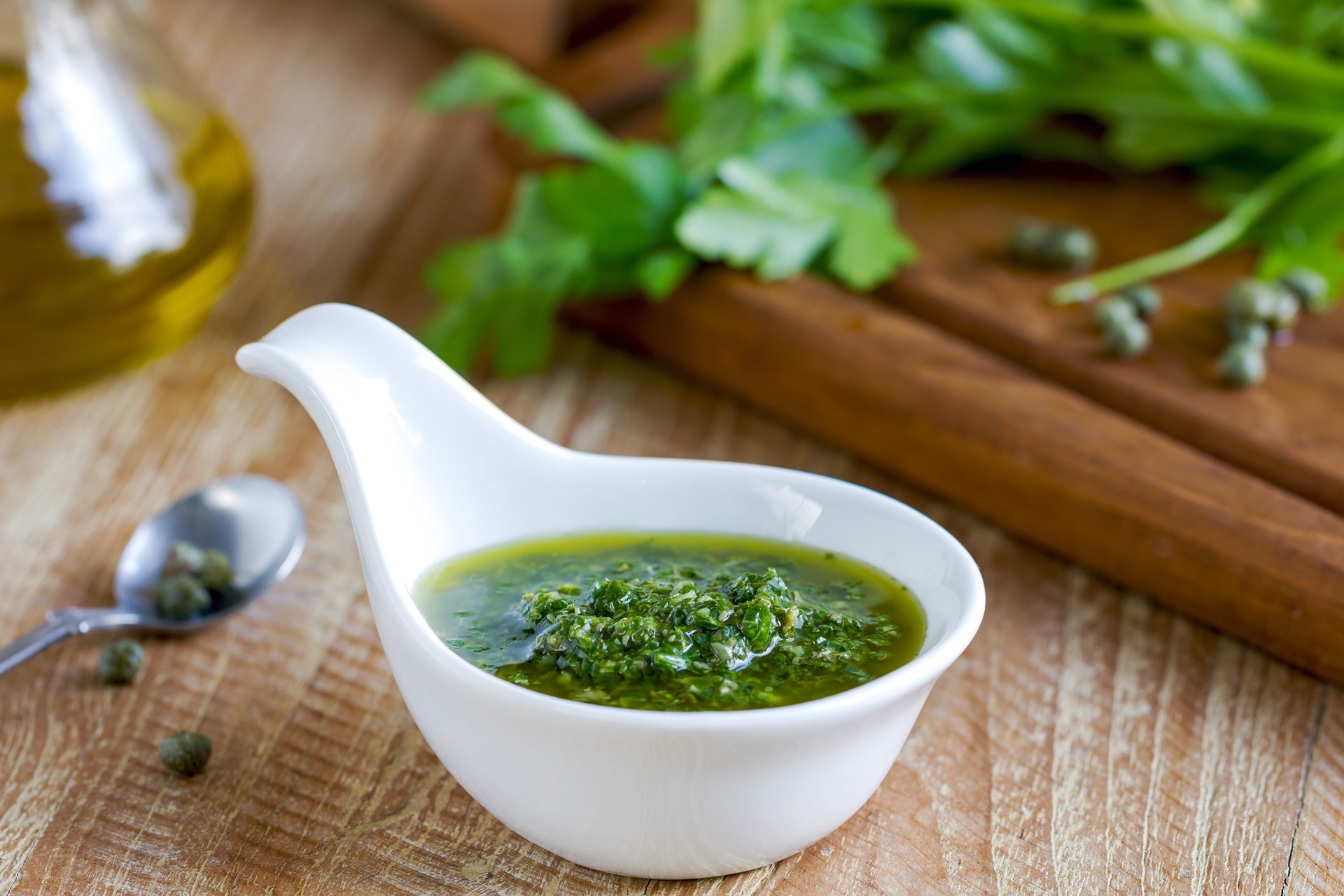 a bowl of salsa verde