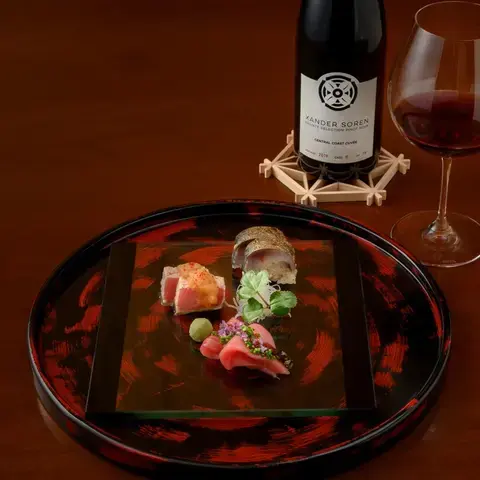 Xander Soren 2019 Central Coast and assorted sushi and sashimi.