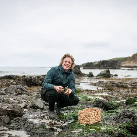 Chef Justin Cogley on the beach