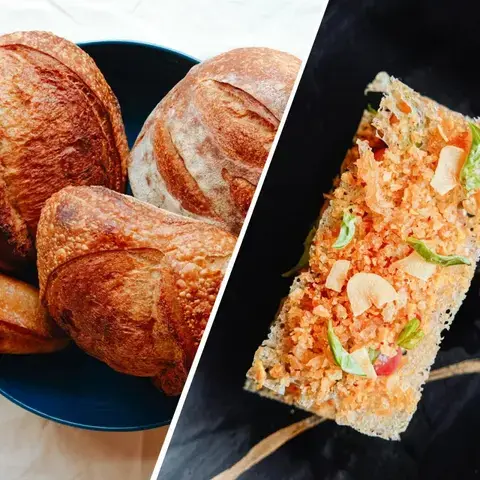 Old Bread and Tomato Mille Feuil