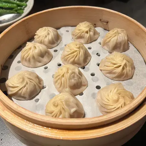 Pork dumplings at Din Tai Fung NYC.