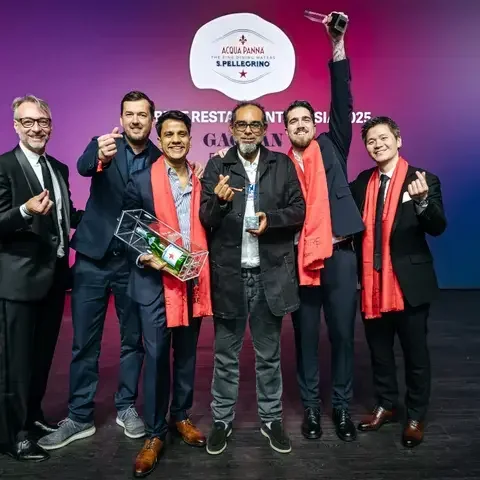 Chef Gaggan Anand and team at Asia's 50 Best Restaurants 2025.