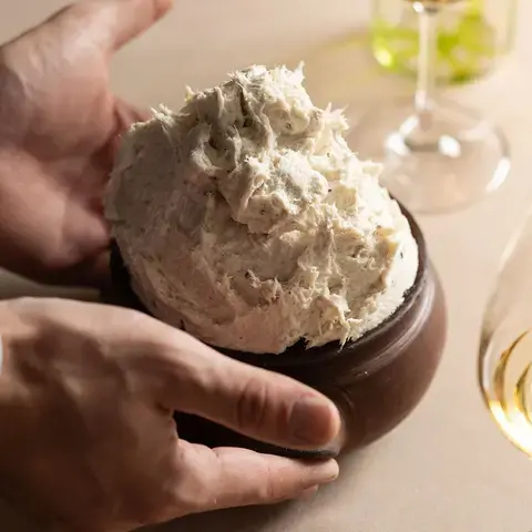 Creamed salt cod at Daniel Canzian restaurant.