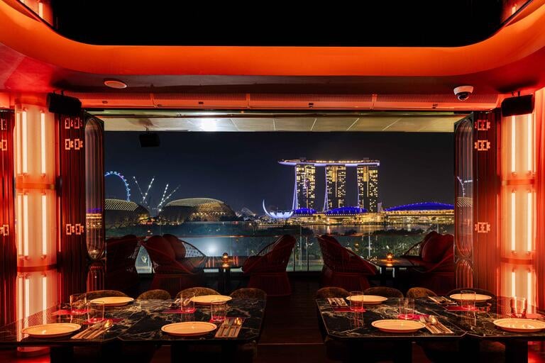 Views of the Singapore skyline from Milli.