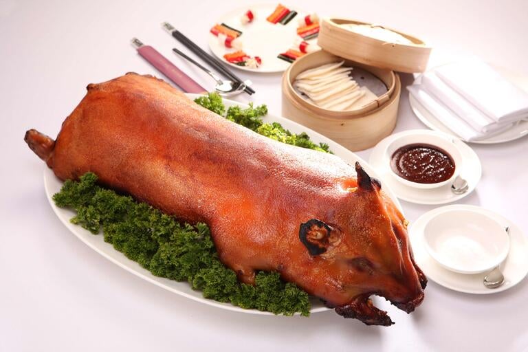 Suckling pig at Seventh Son in Hong Kong.