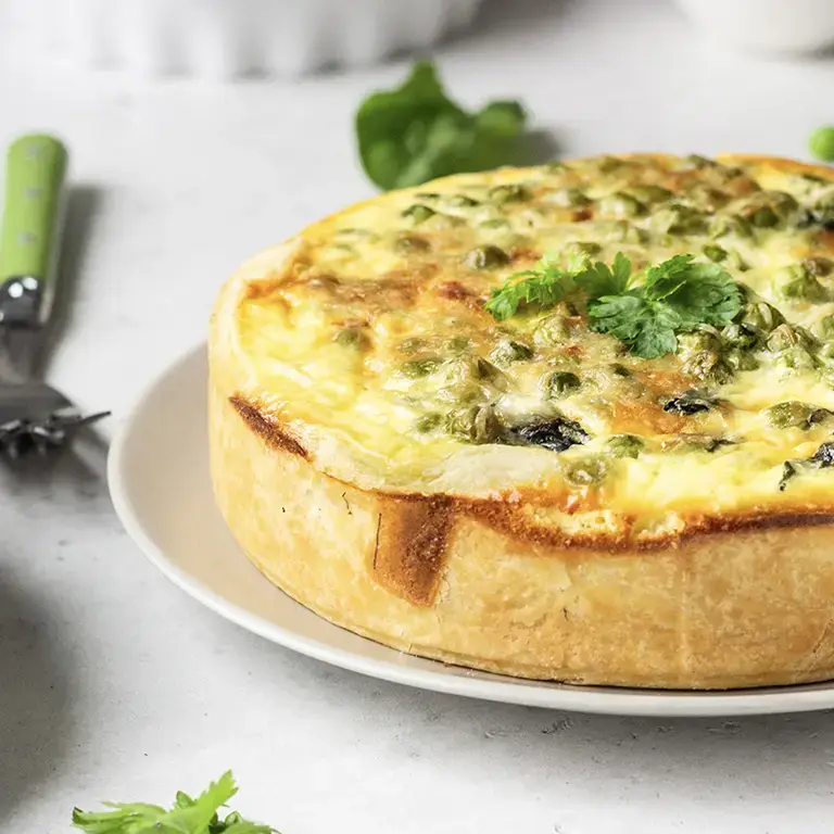 Cream cheese quiche.