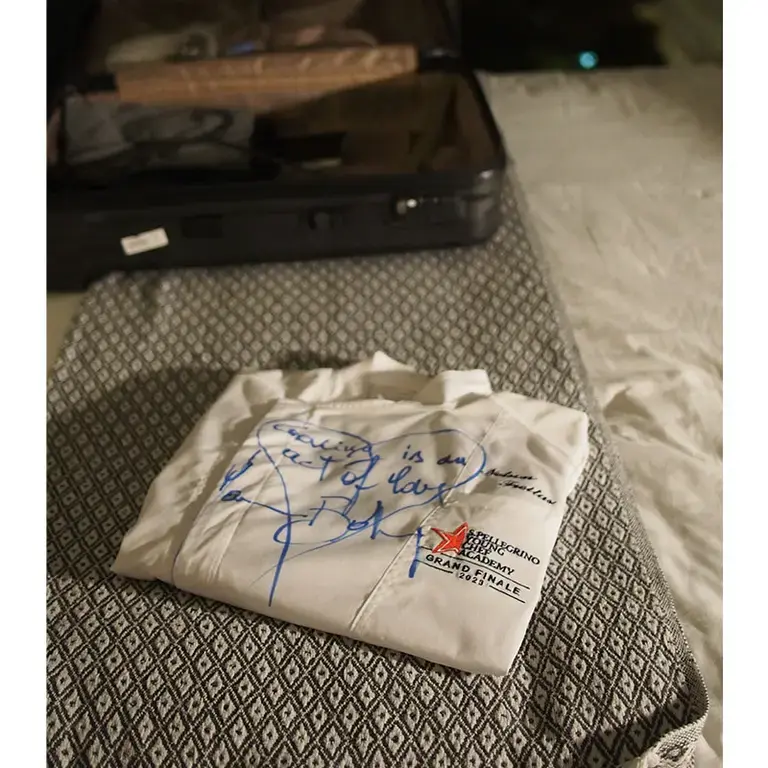 Nelson Freitas' chef's jacket.