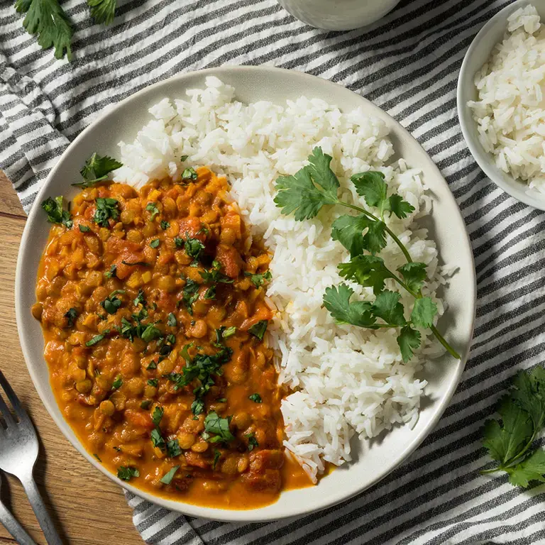 lentil curry with rice - Fine Dining Lovers