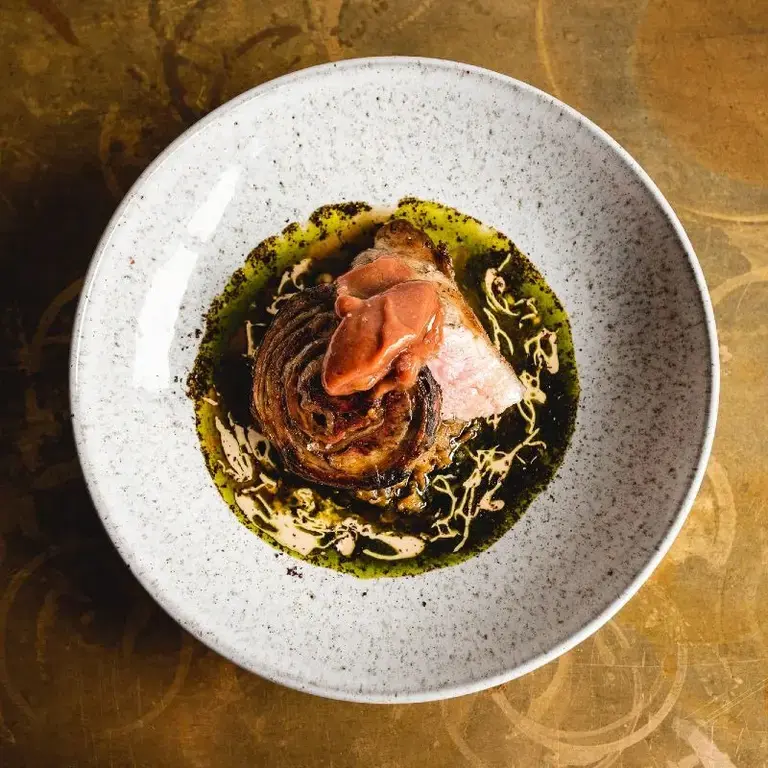 Pork risotto at Lawrence in Montréal.